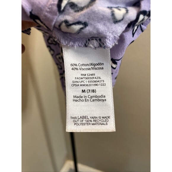 Free Assembly Girl's Off Shoulder Top Purple/White Floral Size M(7/8) - Picture 5 of 5